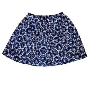 Girls Floral Skirt Size M 7/8 Cherokee Navy White Fully Lined Excellent